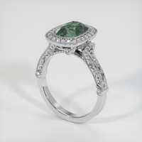 4.50 Ct. Bluish Green Sapphire Ring, 14K White Gold 2