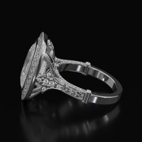 7.79 Ct. White Sapphire Ring, 14K White Gold 4