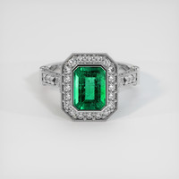 1.24 Ct. Emerald Ring, 18K White Gold 1