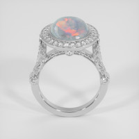 3.69 Ct. Multi Color Black Opal (Dark Opal) Ring, 18K White Gold 3