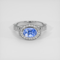 2.84 Ct. Blue Sapphire Ring, 18K White Gold 1