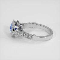 2.84 Ct. Blue Sapphire Ring, 18K White Gold 4