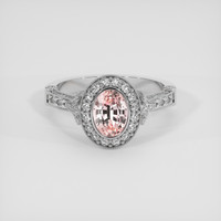 1.01 Ct. Pink Sapphire Ring, 18K White Gold 1