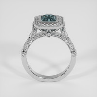 1.58 Ct. Greenish Blue Sapphire Ring, 18K White Gold 3