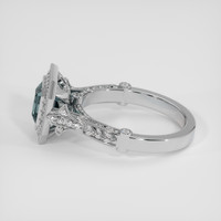 1.58 Ct. Greenish Blue Sapphire Ring, 18K White Gold 4