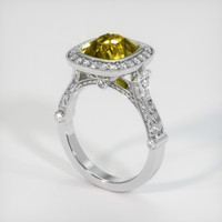 4.54 Ct. Yellowish Brown Sapphire Ring, 18K White Gold 2