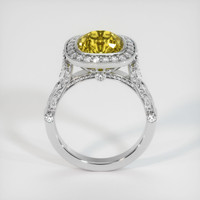 4.54 Ct. Yellowish Brown Sapphire Ring, 18K White Gold 3