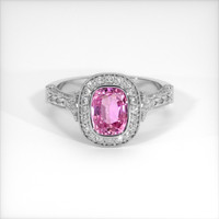 2.33 Ct. Purplish Pink Sapphire Ring, 18K White Gold 1