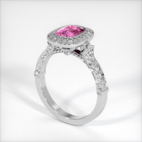 2.33 Ct. Purplish Pink Sapphire Ring, 18K White Gold 2