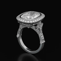 7.79 Ct. White Sapphire Ring, 18K White Gold 3
