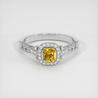 0.74 Ct. Sapphire Ring, 18K White Gold 1