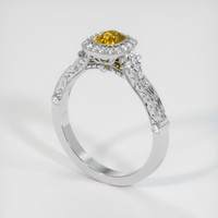0.74 Ct. Yellow Sapphire Ring, 18K White Gold 2