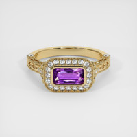 1.01 Ct. Purple Sapphire Ring, 10K Yellow Gold 1