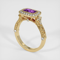 1.01 Ct. Purple Sapphire Ring, 10K Yellow Gold 2