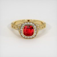 0.80 Ct. Ruby Ring, 14K Yellow Gold 1