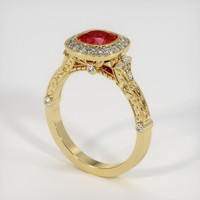 0.80 Ct. Ruby Ring, 14K Yellow Gold 2