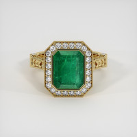 3.59 Ct. Emerald Ring, 18K Yellow Gold 1