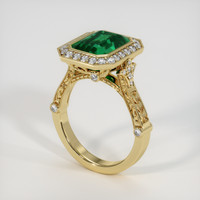 3.59 Ct. Emerald Ring, 18K Yellow Gold 2