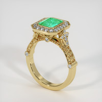 1.38 Ct. Emerald Ring, 18K Yellow Gold 2