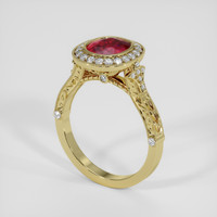 1.86 Ct. Pinkish Red Ruby Ring, 18K Yellow Gold 2