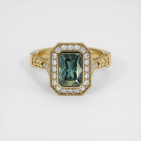 2.65 Ct. Green Sapphire Ring, 18K Yellow Gold 1