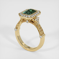 2.65 Ct. Green Sapphire Ring, 18K Yellow Gold 2