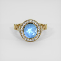 5.80 Ct. Blue Sapphire Ring, 18K Yellow Gold 1