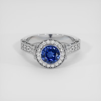 1.03 Ct. Blue Sapphire Ring, Platinum 950 1