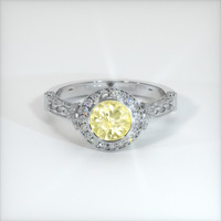 1.33 Ct. Yellow Sapphire Ring, Platinum 950 1