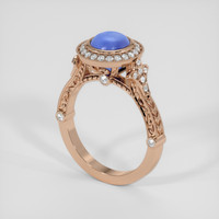 3.31 Ct. Blue Sapphire Ring, 14K Rose Gold 2