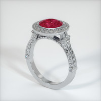 2.76 Ct. Pinkish Red Ruby Ring, 10K White Gold 2