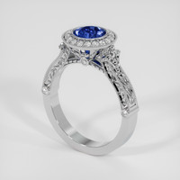 1.03 Ct. Blue Sapphire Ring, 14K White Gold 2