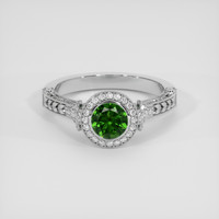 0.72 Ct. Green Demantoid Garnet Ring, 14K White Gold 1