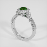 0.72 Ct. Green Demantoid Garnet Ring, 18K White Gold 2