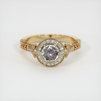 0.88 Ct. Grey Sapphire Ring, 14K Yellow Gold 1