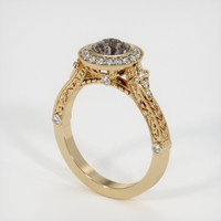 0.88 Ct. Grey Sapphire Ring, 14K Yellow Gold 2