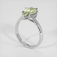 2.34 Ct. Yellowish Green Sapphire Ring, Platinum 950 2