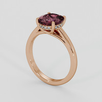 2.15 Ct. Pinkish Brown Sapphire Ring, 14K Rose Gold 2