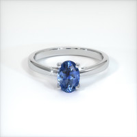0.82 Ct. Blue Sapphire Ring, 10K White Gold 1