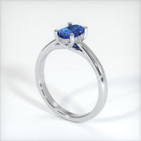 0.82 Ct. Blue Sapphire Ring, 10K White Gold 2