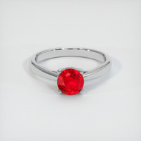 1.10 Ct. Pinkish Red Ruby Ring, 10K White Gold 1