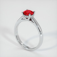 1.10 Ct. Pinkish Red Ruby Ring, 10K White Gold 2