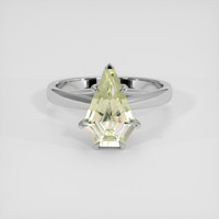 2.34 Ct. Yellowish Green Sapphire Ring, 14K White Gold 1