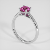 1.04 Ct. Pink Sapphire Ring, 14K White Gold 2