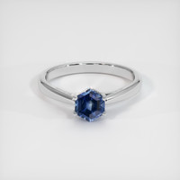 0.82 Ct. Sapphire Ring, 14K White Gold 1