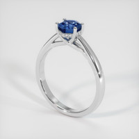 0.82 Ct. Blue Sapphire Ring, 14K White Gold 2
