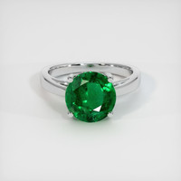 3.42 Ct. Emerald Ring, 18K White Gold 1