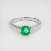 0.59 Ct. Emerald Ring, 18K White Gold 1