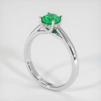 0.59 Ct. Emerald Ring, 18K White Gold 2