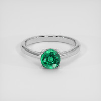 0.93 Ct. Emerald Ring, 18K White Gold 1